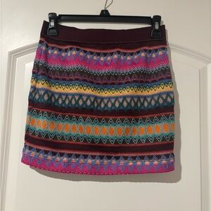 Chelsea & Violet Multicolor Patterned Mini Skirt